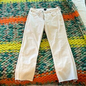 Crew Kick Flare Crop Jeans - White Size 30